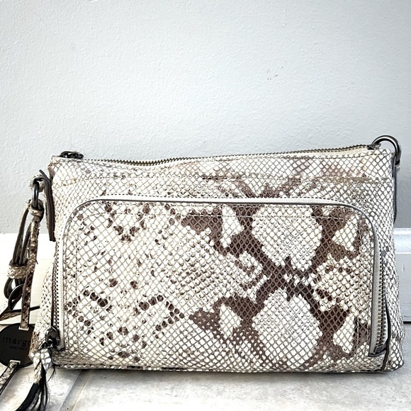 margot Handbags - Margot New York Molly Crossbody Leather Bag Snake Skin Print